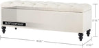 Storage Ottoman 50.2 Inches Upholstered Fabric Storage Ottoman Bench，Button - Image 2