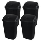 13 Gallon Garbage Can with Swing Lid, Plastic Kitchen Trash Can, 4 Pack by Sosody