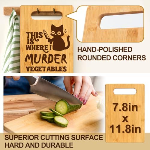 Funny Black Cat Cutting Board Gifts for Cat Lovers, Halloween Kitchen Decor