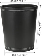 KINGFOM Classic Pu Leather Trash Can Wastebasket, Small Garbage Container Can - Image 4