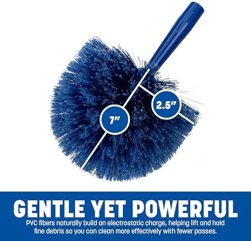 Sparta Round Duster Head, Soft Flagged Bristles, 9 Inch, Blue, 12-Pack