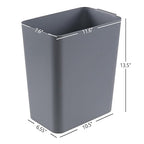 Xyskin Grey Plastic Trash Can, Garbage Container Bin, Trash Wastebasket - Image 2