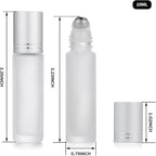 12 Pack Essential Oil Roller Bottles, 10ml 0.34oz Empty Frosted Glass Roller - Image 3