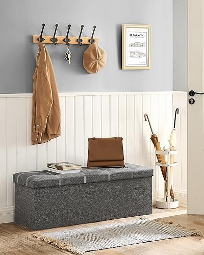 SONGMICS Ottoman Storage Bench, 35 Gal. Folding Chest, Holds 660 lb