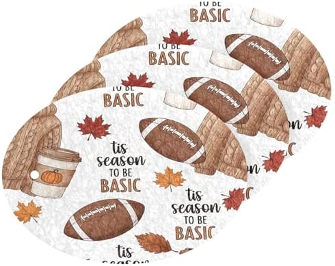 Fall Sweater Football Coffee Dish Scrub Sponges Kitchen Autumn Themed Non Scratch Reusable Compressed Cellulose Sponge Hanging for Household Cleaning Washing Dishes Pots and Pans 3 Pack by KOCOART