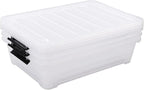 40 Quart Clear Plastic Underbed Storage Container, Wheeled Latching Storage Box - Image 7