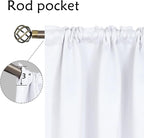 BGment Rod Pocket White Curtains 40 Inches Length - Image 3