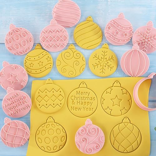 Christmas Ball Cookie Cutters 10Pcs Xmas Ornament Biscuit Molds for Baking - Image 2
