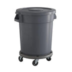 20 Gallon Gray Round Commercial Trash Can by Krollen+Industrial