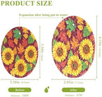 Autumn Leaves Sunflowers Dish Scrub Sponges Kitchen Fall Maple Leaves Non Scratch Reusable Compressed Cellulose Sponge Hanging for Household Cleaning Washing Dishes Pots and Pans 3 Pack - Image 2
