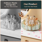 CoralHouse Rotating Glass Makeup Organizer for Vanity with Brush Holder - Image 4