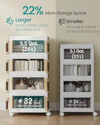 SONGMICS 26QT stackable storage bins with 1 Lid, 4-Tier Foldable Bins