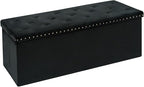 Velvet Storage Ottoman Bench, 43.3" Folding Ottoman by Unknown