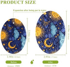 Dish Sponge 3Pcs Kitchen Sponges Non-Scratch Soft Expandable Washing Dishes Stain Odor Resistant Cellulose Sponges Packs for Dish Bathroom Household Sun Moon Clouds Dark Blue - Image 2