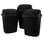 10 Gallon Black Swing Top Trash Cans - Image 2