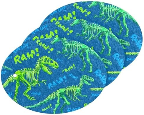 Dish Sponge 3Pcs Kitchen Sponges Non-Scratch Soft Expandable Washing Dishes Stain Odor Resistant Cellulose Sponges Packs for Dish Bathroom Household Dinosaur Skeletons Green Blue by QwThum
