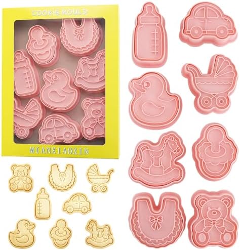 Baby Shower Cookie Cutters 8Pcs Fondant Molds for Baby Birthday Party by MIANXIAOXIN