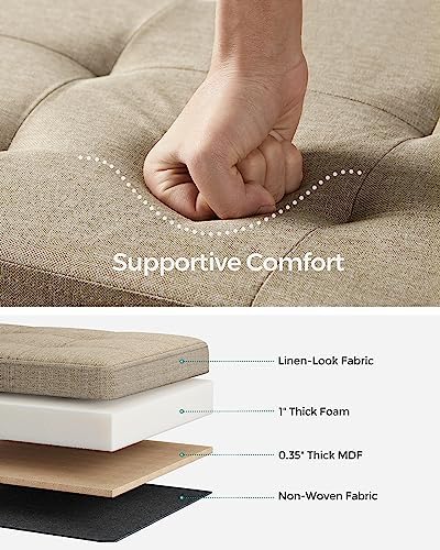 SONGMICS 30 Inches Folding Storage Ottoman Bench, Load 660 lb