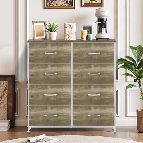 8-Drawer Dresser for Bedroom, Anti-Tip Tall Storage Organizer