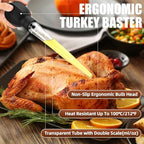 SCHVUBENR Large Turkey Baster with Cleaning Brush - Premium Baster Tool for Cooking - Easy to Use & Clean - Powerful Bulb Baster Syringe - Dishwasher Safe - Thanksgiving, Christmas Essentials - Black - Image 3