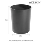mDesign Round Metal Small 1.7 Gallon Recycle Trash Can Wastebasket, Garbage - Image 4