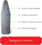 TIVIT Ironing Board Cover 14 x 44, Made in Italy. Pro Grip Pad Covers w/3 - Image 4