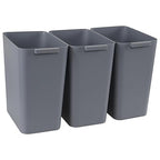 3-Pack 4.5 Gallon Plastic Rectangular Wastebasket, Slim Bathroom Trash Can by Lasbily