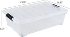25 Quart Plastic Under Bed Storage Boxes, Wheeled UnderBed Storage Container - Image 2