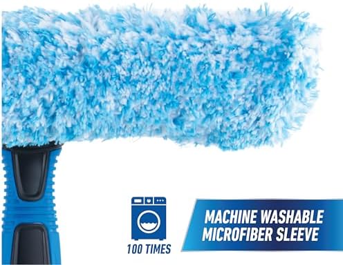 Unger Professional Connect and Clean 2-in-1 Squeegee and Scrubber, 10” Window Cleaning Tool, Commercial and Residential Use, Washer Cleaner Supplies to Remove Excess Water and Dry