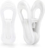 Tinfol White Plastic Hanger Clips, 24 Pack Hanger Clips- Strong Pinch Grip by Tinfol