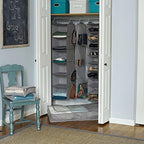 Household Essentials 6-Shelf Linen Hanging Closet Organizer, Gray