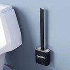 Toilet Brush with Holder Silicone Toilet Brush and Cleaning Brush - Image 3