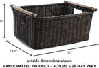The Basket Lady Pole Handle Wicker Storage Basket, 18 in L x 14.5 in W x 9 in H - Image 6