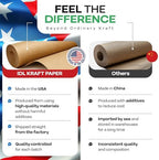 Brown Paper Roll 24" x 1200" (100 feet), Pack of 4 - USA-Made Thick Kraft Paper Roll 50lb Thickness for Packing, Shipping & Crafts/Arts - 100% Recycled Natural Craft Wrapping Material by IDL Packaging