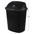 Teyyvn 6 Gallon Plastic Flip Lid Trash Can - Image 2