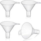 4 Packs Small Plastic Funnel for Filling Small Bottles 2.56 Inch Clear Wide by Yetene