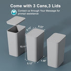 N. NETDOT 3 Pack 10 Liter / 2.6 Gallon Bathroom Trash Can, Small Trash Can - Image 7