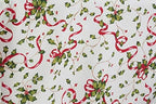 "SARO LIFESTYLE Holiday Collection Christmas Tablecloth With Holly and Ribbon Design, 50""x70"", Multi" (3175.M5070B)