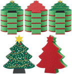 SiliFine 12 Pack Christmas Tree Kitchen Sponges Bulk Scrub Sponge