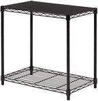 Amazon Basics 2-Shelf Stackable Storage, 13.3" D x 23.2" W x 22.2" H, Black