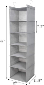 MAX Houser 6 Tier Shelf Hanging Closet Organizer, Closet Hanging Shelf - Image 3