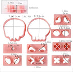 10Pcs DIY Skull Cookie Cutters Halloween Mix Match Face Embossing Molds - Image 3