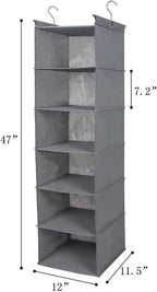 MAX Houser 6 Tier Shelf Hanging Closet Organizer, Closet Hanging Shelf - Image 3