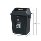 6 Gallon Plastic Swing Top TrashBin/Garbage Can, Lidded Wastebasket Trash Can - Image 2