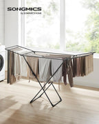 SONGMICS Clothes Drying Rack, Metal Laundry Drying Rack, Space-Saving, - Image 2