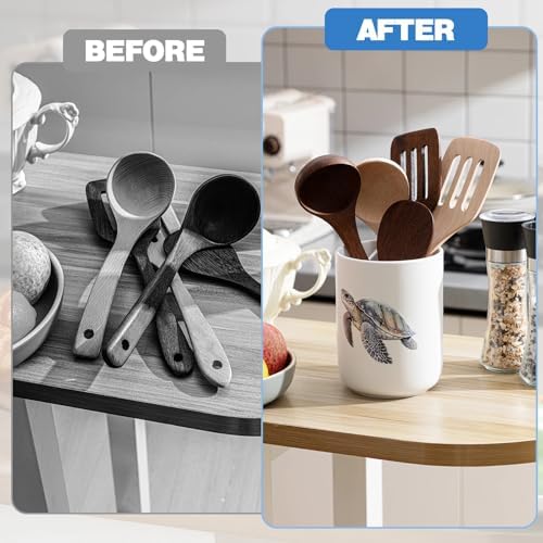 Sawysine Turtle Ceramic Utensil Holder, Kitchen Countertop Organizer
