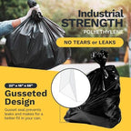 ToughBag 55-60 Gallon Heavy Duty Trash Bags, 100 Count, Black, 1.2 Mil