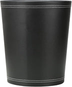 KINGFOM Classic Pu Leather Trash Can Wastebasket, Small Garbage Container Can - Image 5