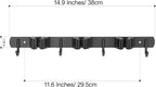 voze 3 Racks and 4 Hooks Mop and Broom Holder Wall Mount, Self Adhesive Heavy - Image 4