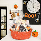 CHICVITA Halloween Basket for Gifts, Boo Basket for Gift Empty,Orange